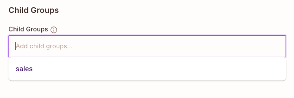 Edit Child Groups
